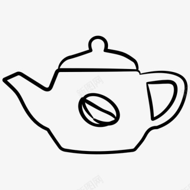 水壶阿拉伯咖啡传统图标图标