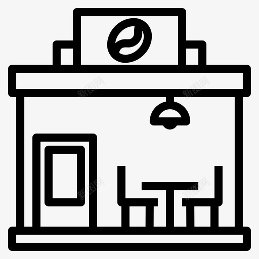 咖啡厅72号楼线性图标svg_新图网 https://ixintu.com 72号楼 咖啡厅 线性