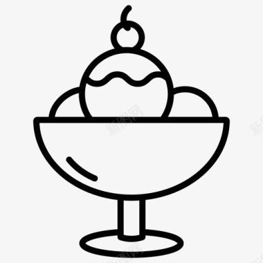 冰淇淋咖啡馆图标1轮廓图标