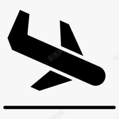降落飞机机场到达图标图标