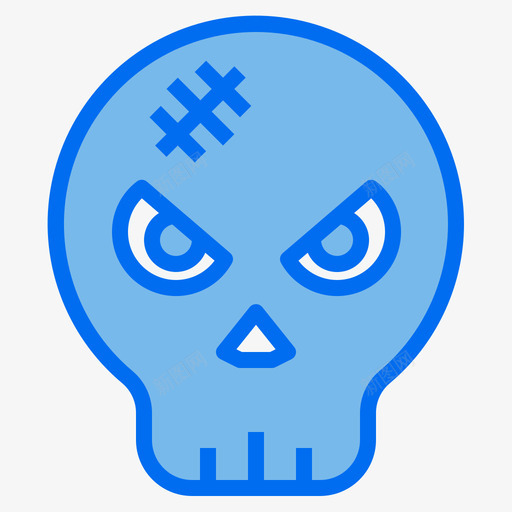 骷髅怪物12蓝色图标svg_新图网 https://ixintu.com 怪物 蓝色 骷髅
