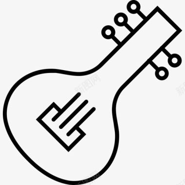 西塔东印度西塔尔音乐图标图标