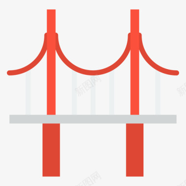 美国金门大桥19号平坦图标图标