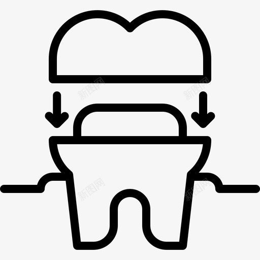 牙冠牙医54线性图标svg_新图网 https://ixintu.com 牙冠 牙医 线性