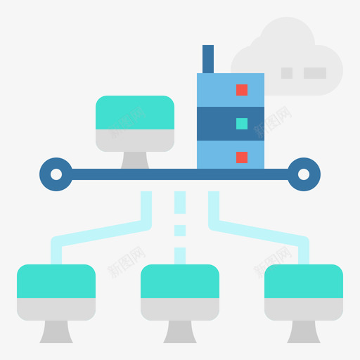 网络计算机60扁平图标svg_新图网 https://ixintu.com 扁平 网络 计算机