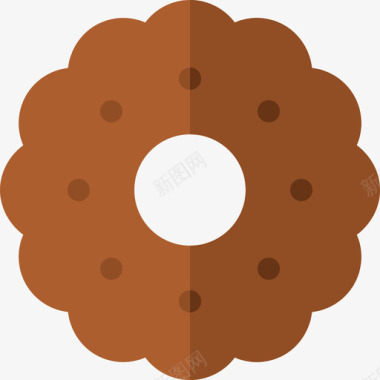 饼干甜点和糖果13扁平图标图标