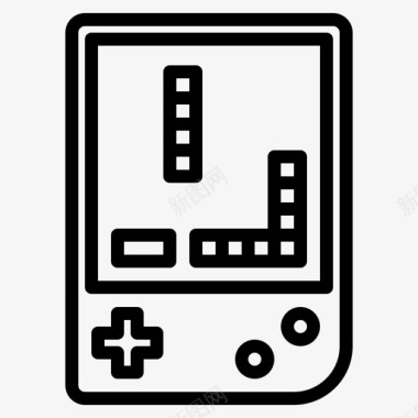 便携式视频游戏机游戏26线性图标图标
