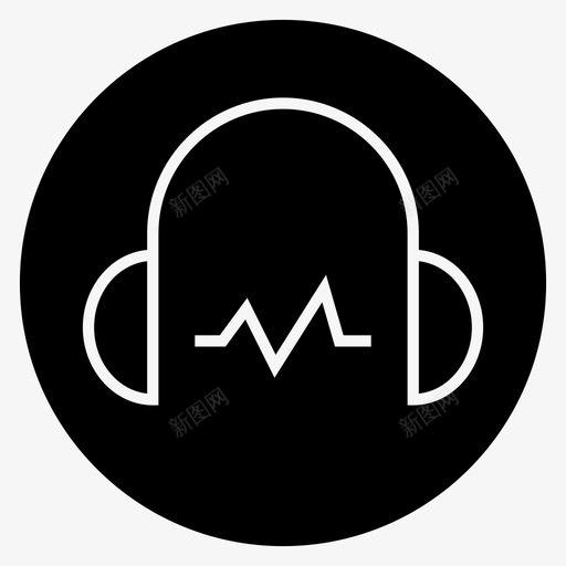 耳机音频音乐图标svg_新图网 https://ixintu.com 声音 媒体播放器 深色 耳机 音乐 音频