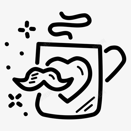 咖啡杯杯子饮料图标svg_新图网 https://ixintu.com 咖啡杯 杯子 涂鸦 温暖 父亲节 礼物 饮料