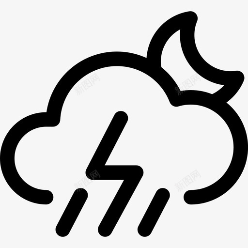 B-雷阵雨（晚上）svg_新图网 https://ixintu.com B-雷阵雨（晚上）