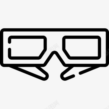 3d眼镜电影院101线性图标图标