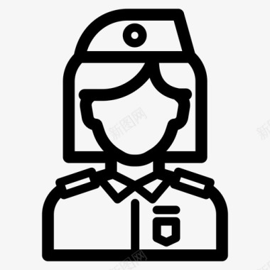 军人化身女性图标图标