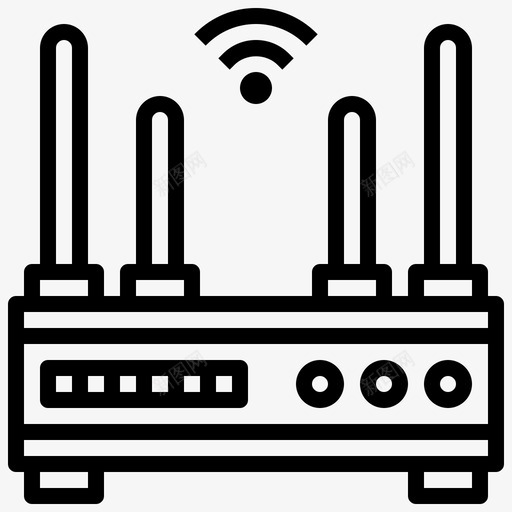 路由器小工具46线性图标svg_新图网 https://ixintu.com 小工 工具 线性 路由器