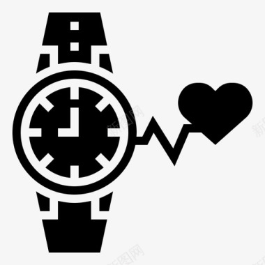 时钟心脏心跳图标图标