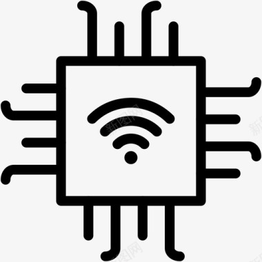 物联网微芯片互联网信号图标图标