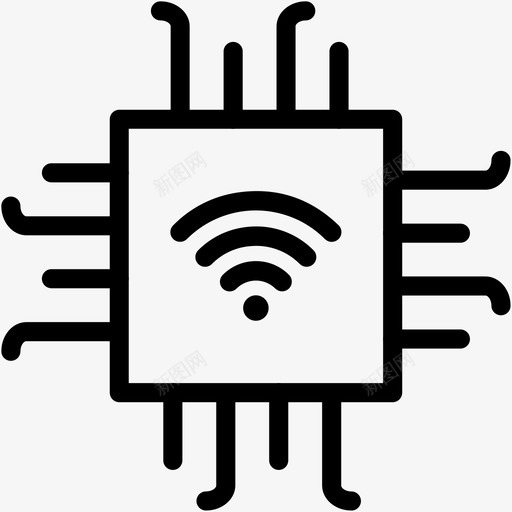 物联网微芯片互联网信号图标svg_新图网 https://ixintu.com wifi 互联网 信号 工业 联网 芯片