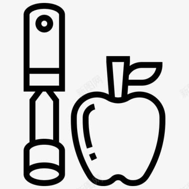 苹果厨房工具35线性图标图标