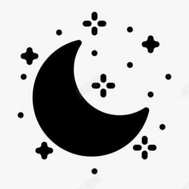 月亮天文学新月图标图标