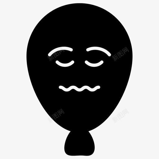 无表情气球气球脸表情符号图标svg_新图网 https://ixintu.com 图标 无表情 气球 符号 表情