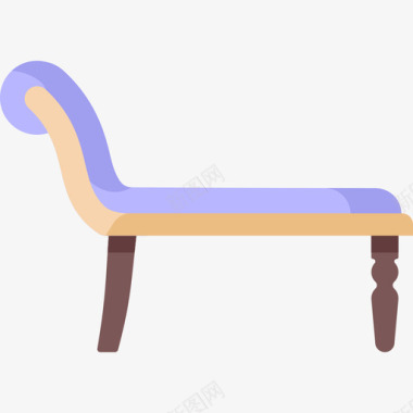 长椅家具50件平的图标图标