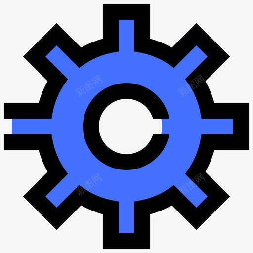 齿轮科学128蓝色图标svg_新图网 https://ixintu.com 科学 蓝色 齿轮