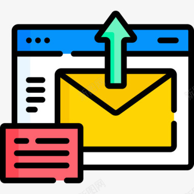电子邮件技术101线颜色图标图标