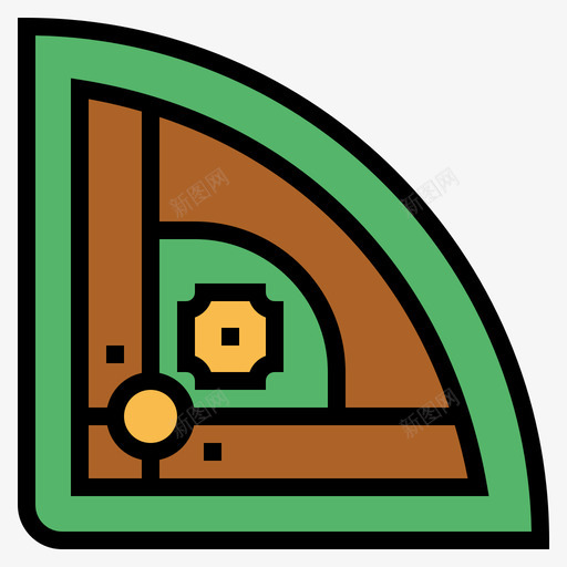 棒球场棒球49线性颜色图标svg_新图网 https://ixintu.com 棒球 棒球场 线性 颜色
