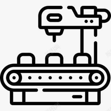 传送带技术100线性图标图标