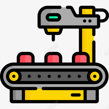 传送带101技术线性颜色图标图标