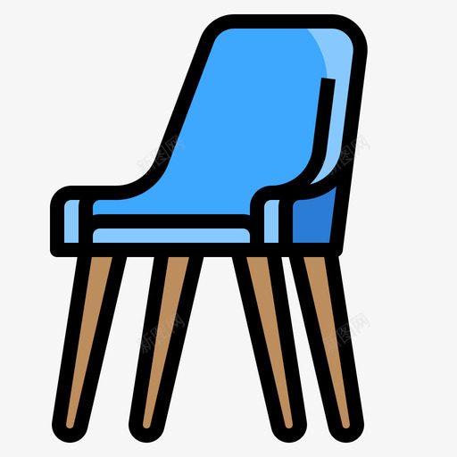椅子家具153线性颜色图标svg_新图网 https://ixintu.com 家具 椅子 线性 颜色