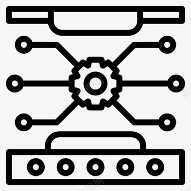 工艺工厂设备2线性图标图标