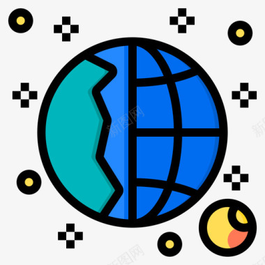 世界航空航天2线性颜色图标图标