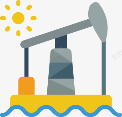 石油和天然气钻机5平头图标图标