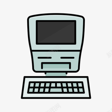 Macintosh苹果产品1线性颜色图标图标