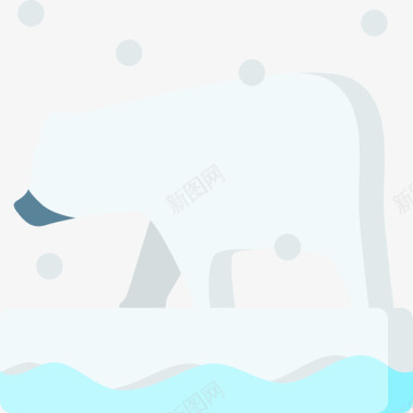 北极熊冬季自然15扁平图标图标