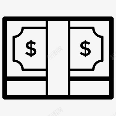 现金栈钞票货币图标图标