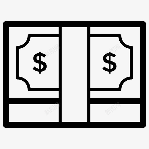 现金栈钞票货币图标svg_新图网 https://ixintu.com 向量 图标 现金 符号 美元 表情 货币 钞票