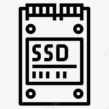 Ssd驱动器计算机设备1线性图标图标