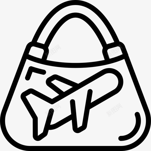 行李袋行李3直线图标svg_新图网 https://ixintu.com 直线 行李