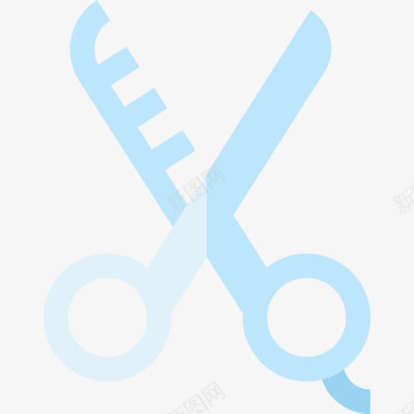 剪刀理发和理发店16号平的图标图标