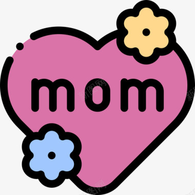 爱母亲节34线性颜色图标图标
