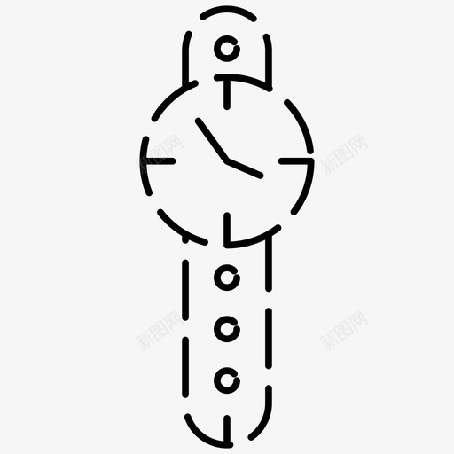 手表时钟可穿戴图标svg_新图网 https://ixintu.com 可穿 图标 手表 时钟 电子产品 穿戴 虚线