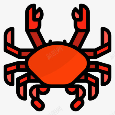 螃蟹日本68原色图标图标