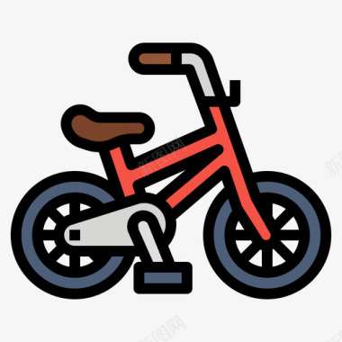自行车家庭59线颜色图标图标