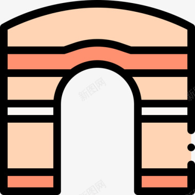 拱门城市82线性颜色图标图标