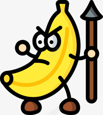 香蕉夜活食品1线颜色图标图标