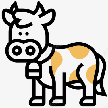 奶牛养殖106黄影图标图标
