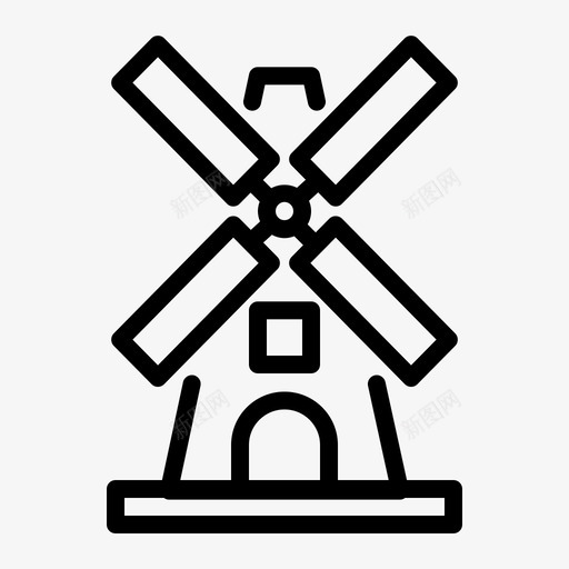 荷兰风车风力发电生态与自然图标svg_新图网 https://ixintu.com 发电 生态 自然 荷兰 风力 风车