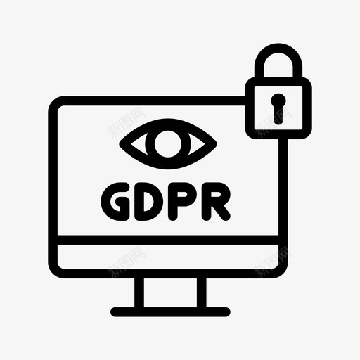 监控器gdpr39线性图标svg_新图网 https://ixintu.com gdpr 监控器 线性