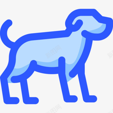 狗野生动物8蓝色图标图标